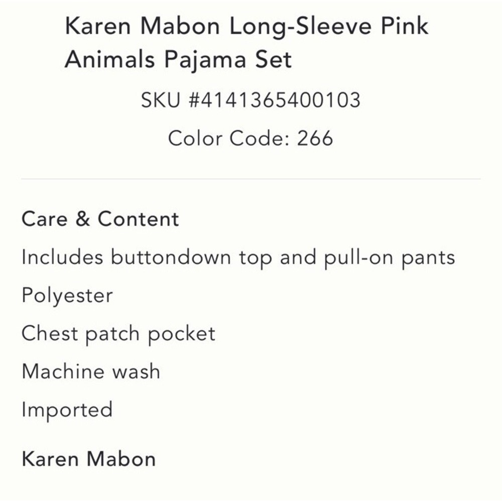Anthropologie Karen Mabon Animal Pink Pajamas Set Size Large Top & Bottom - Picture 5 of 8